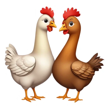 A chicken and a goose in love  sticker