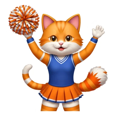 cheerleading cat with pom pom sticker