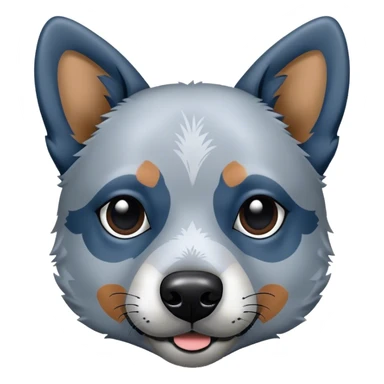 Blue heeler gray with black patch on face  sticker