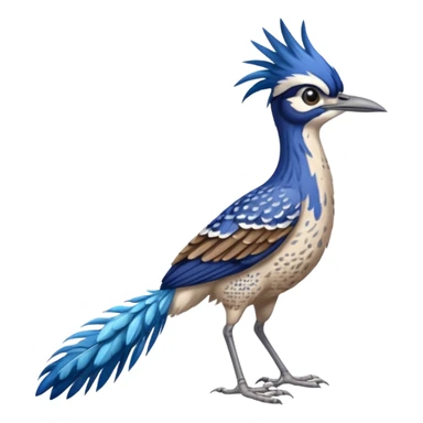 realistic roadrunner bird emoji, tail pointed down sticker