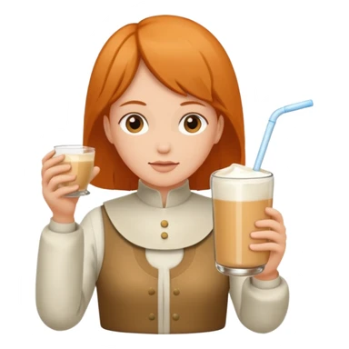 Un biberon avec du lait chaud et Jeanne d’arc en colère qui flotte dans le biberon  sticker