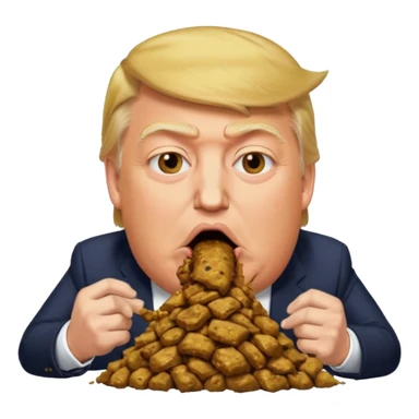 Trump eating pile of shit sticker