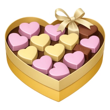 Box of chocolates (heart) in soft pink, beige and yellow pastel colors sticker