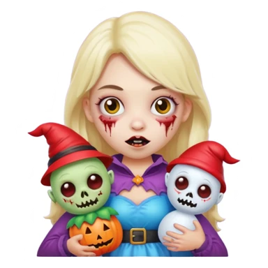   jeff koons inflatable puffy halloween girl zombie gnome sticker