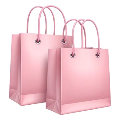 Two Soft pink shopping bags sticker