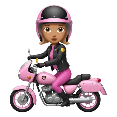 woman rider riding pink motorbike sticker