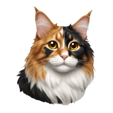  mainecoon cat tricolor ginger face black white sticker