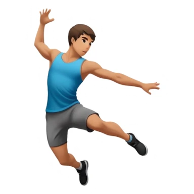 A person performing a parkour move, leaping between buildings or scaling a wall with agility and precision. The scene captures dynamic motion, showcasing strength, flexibility, and the thrill of urban acrobatics against an urban cityscape backdrop. sticker