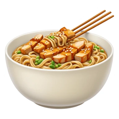 Chicken teriyaki noodles in a bowl  sticker