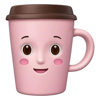 aesthetic light pink coffee cup sticker