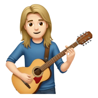 Guy with long hair guitarist sticker