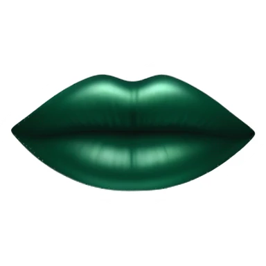Lips of a dark emerald color in the form of a kiss sticker