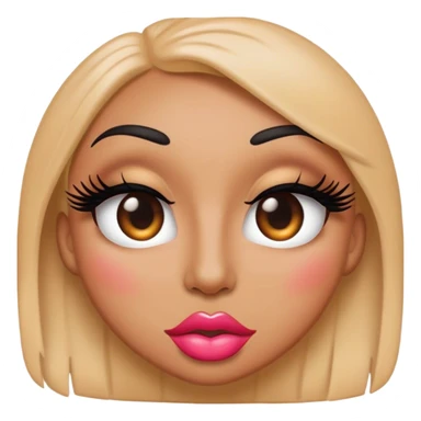 emoji with big lips and make up and eyelashes sticker