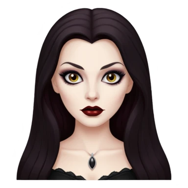 Vampira with long dark brown hair sticker