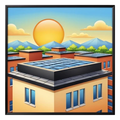Beautiful School rooftop scenery  sticker