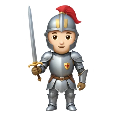 A cartoon knight in full armor with a closed helmet, winking flirtatiously. The knight's head is tilted slightly to the side, one eye closed in a wink, one arm on the hip, and legs slightly apart. sticker
