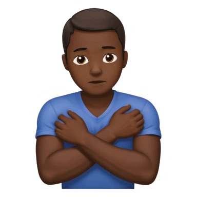 Man strangling  Himself with arms crossed over and grabbing neck tightly sticker