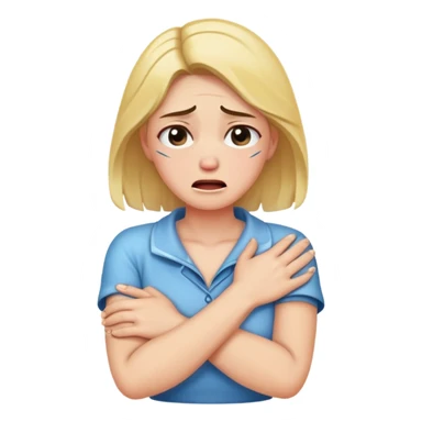 Chica con los brazos cruzados en su cuello llorando sticker