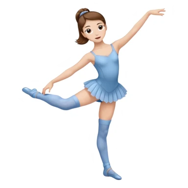 Ballet dancer in over the knee socks, leotard and long brown hair sticker