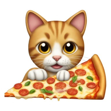 A cat eating pizza sticker