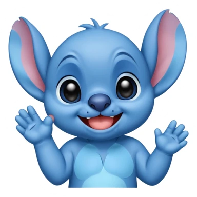 Stitch from Lilo and Stitch, blowing a kiss sticker