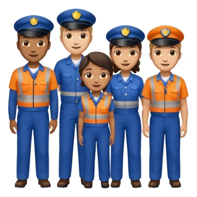 group of multiracial railway standing sticker