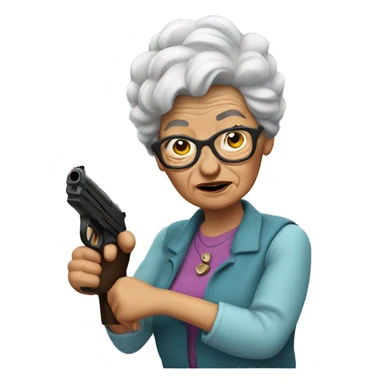Granny with a gun sticker