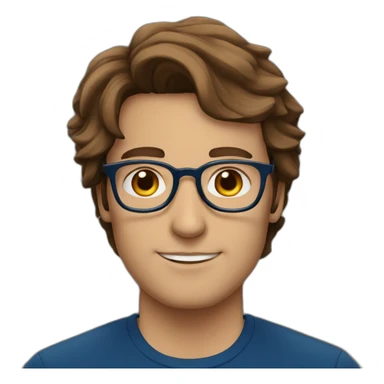 brown haired man wearing glasses and a Ravenclaw blue sticker