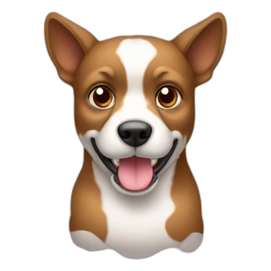 Perrita de raza ratonero bodeguero con orejas de punta, con manto blanco y manchas marrones en la cabeza sticker