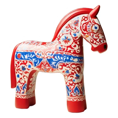 dala horse with ikea sticker