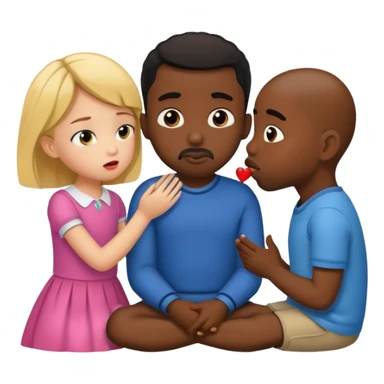 A 7-year-old girl gets bored while two black men are kissing. sticker