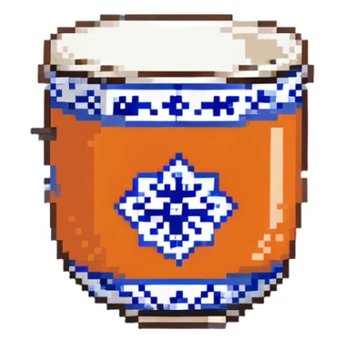 traditional Chinese tea cup with blue and white porcelain design without handle sticker