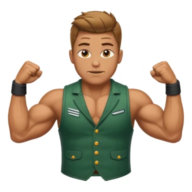 A fir person wearing vest only upper body reflexing muscles sticker