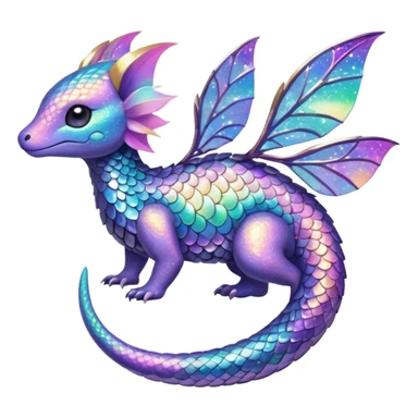 Pastel nebula glittery Randomly-colored sparkly exotic Fakémon-creature sticker