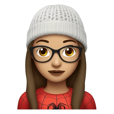 brunette girl with spiderman beanie sticker