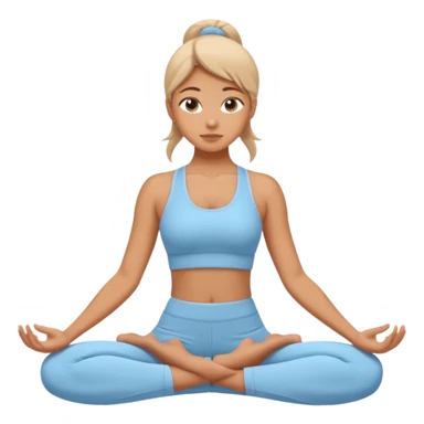 Girl doing yoga in light blue clothes sticker