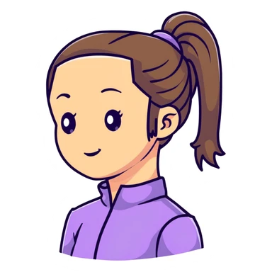 Happy girl with ponytail sticker