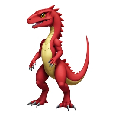  Cool Edgy Maroon Guilmon-Charmeleon-Digimon-Fakemon-Velociraptor full body sticker