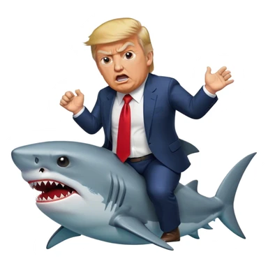 Donald Trump riding a shark sticker