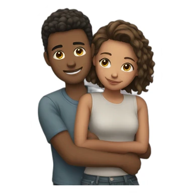 Teenage boyfriend and girlfriend hugging sticker