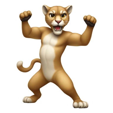 Cougar in a king fu pose sticker