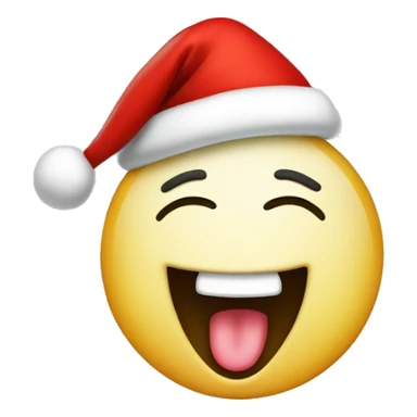 Laughing face middle finger Santa hat sticker