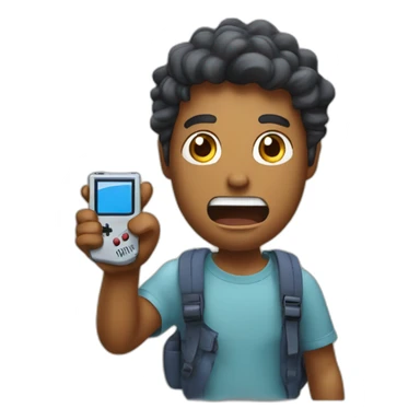 Big Sri Lanka guy with gameboy in hand, screaming sticker