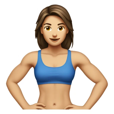 Fit Caucasian Woman stomach muscles, brunette sticker