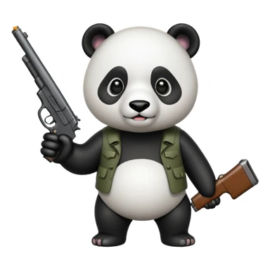 PANDA WITH GUN sticker