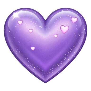 glitter heart with pastel purple sparkles sticker