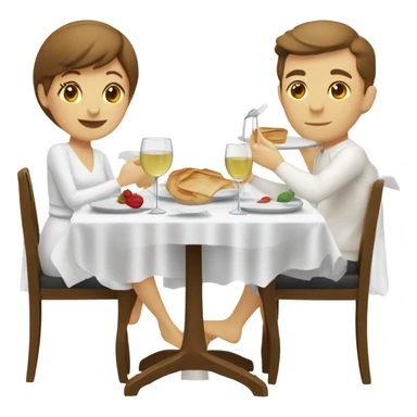 Repas en amoureux blancs sticker