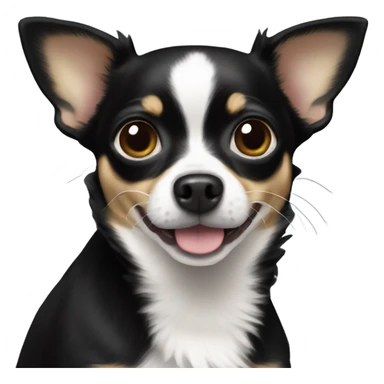 Black chihuahua with white chest sticker