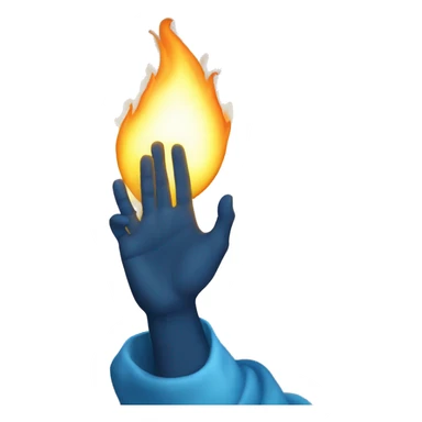 Prayer hands in blue fire  sticker