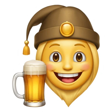 Ein lachendes Emoji mit Bierglas und Gamsbart Hut sticker